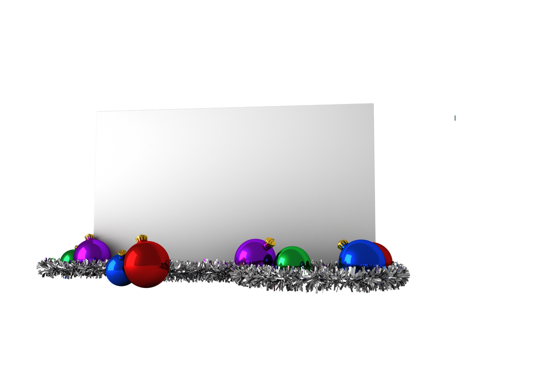 Photo Frame Card Banner Christmas Balls Garland Transparent Background Isolated Event - Download Free Stock Images Pikwizard.com