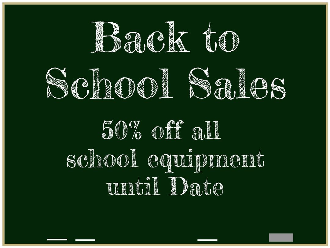 Back to School Sales Promotion Chalkboard Background
