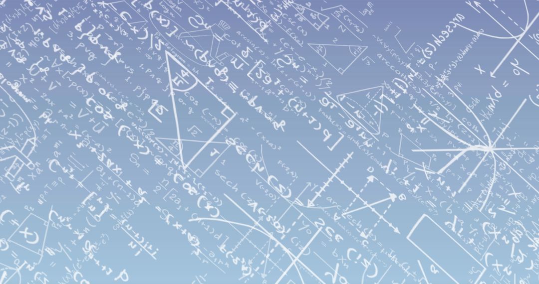 Mathematical Formulas on Gradient Blue Background Illustration