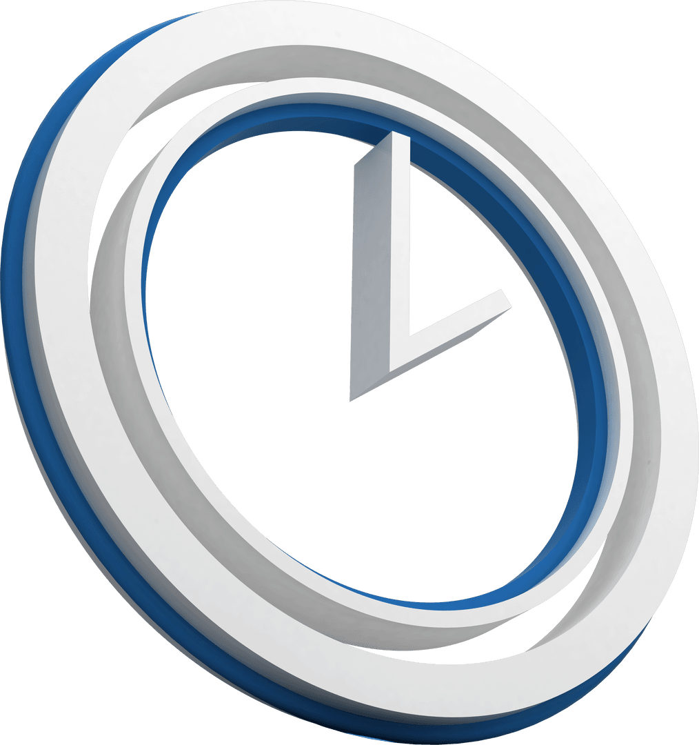 Transparent 3D Clock Icon Illustrating Time Concept