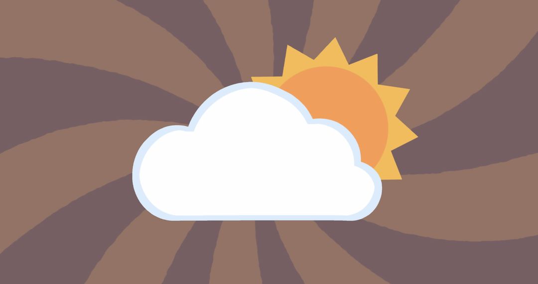 Sunny Cloud Illustration on Abstract Spiral Background