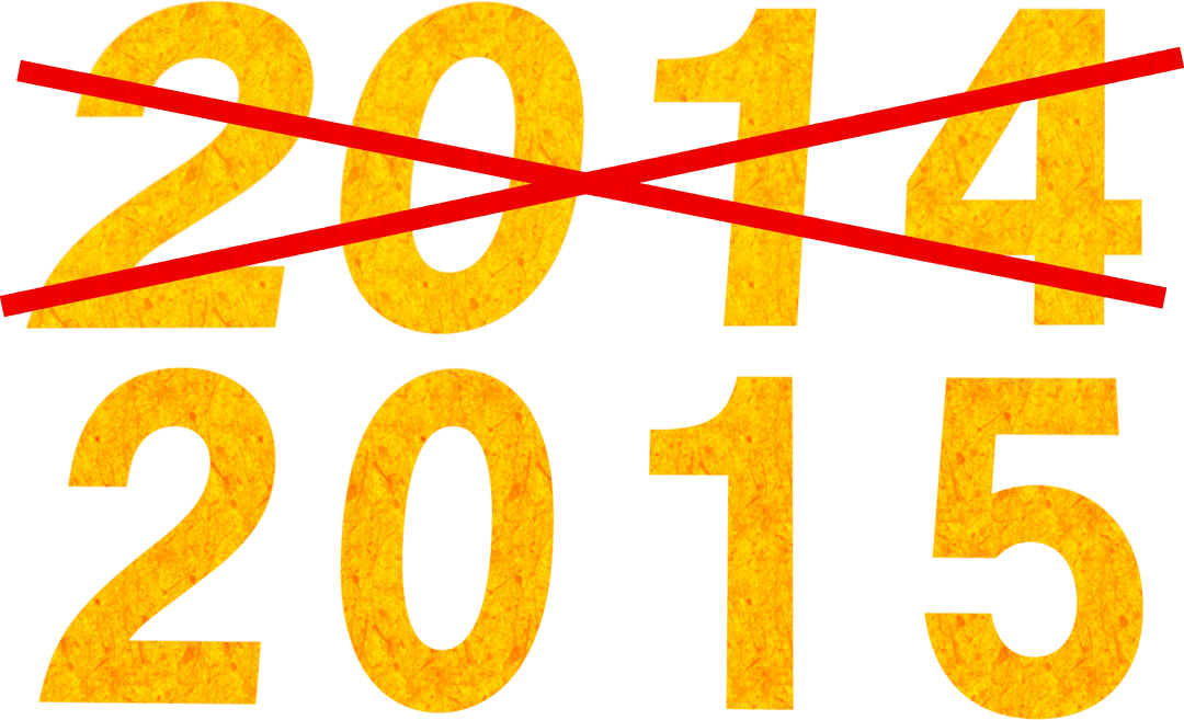 Transition Years 2014 to 2015 on Transparent Background