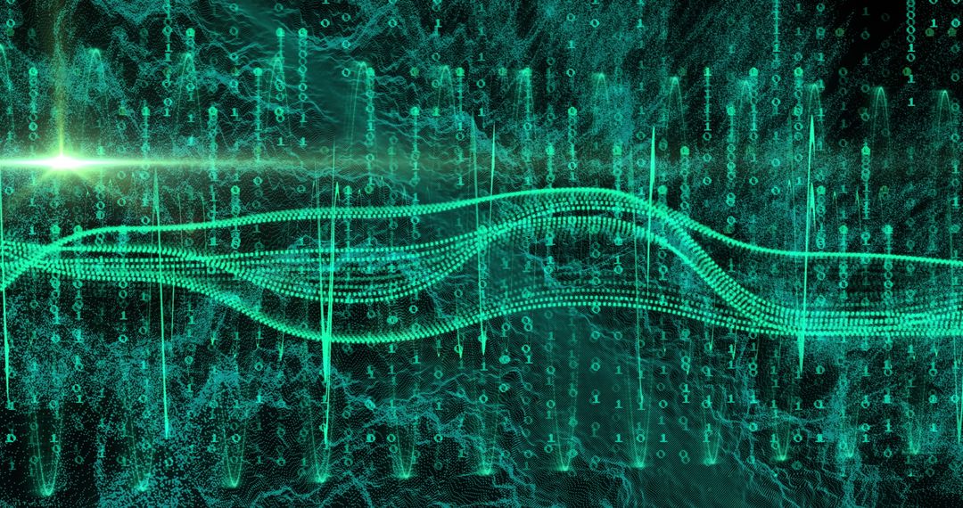 Abstract digital data visualization with binary code stream
