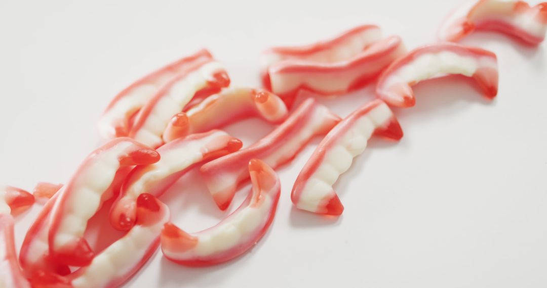 Colorful Gummy Teeth Candy on White Background from Pikwizard