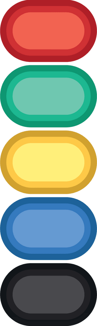Colorful Oval Shapes with Copy Space on Transparent Background