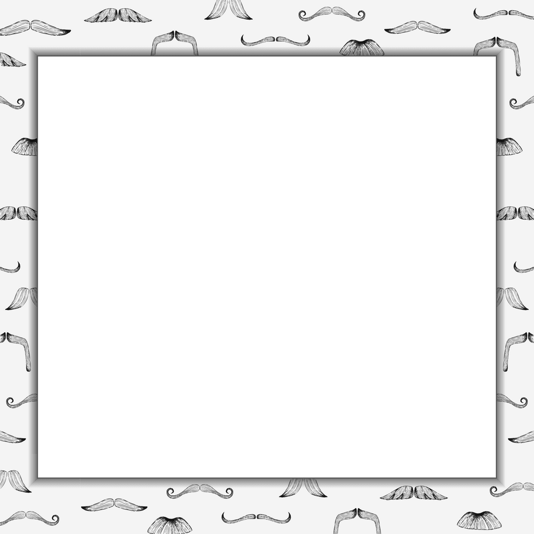 Vintage Mustaches Transparent Background with Teal Panel