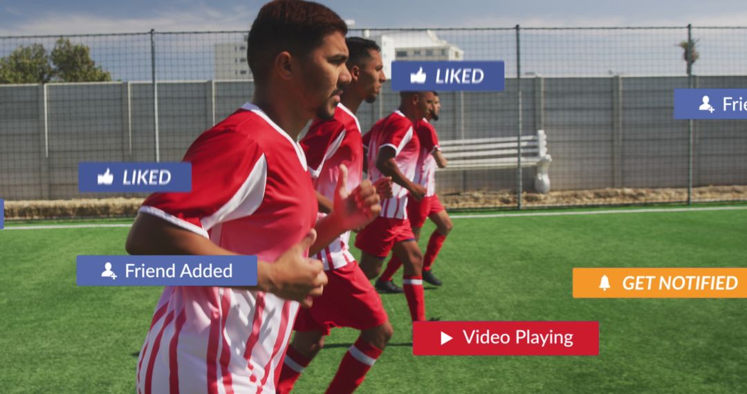 Rugby Players Practicing with Digital Interface Overlays