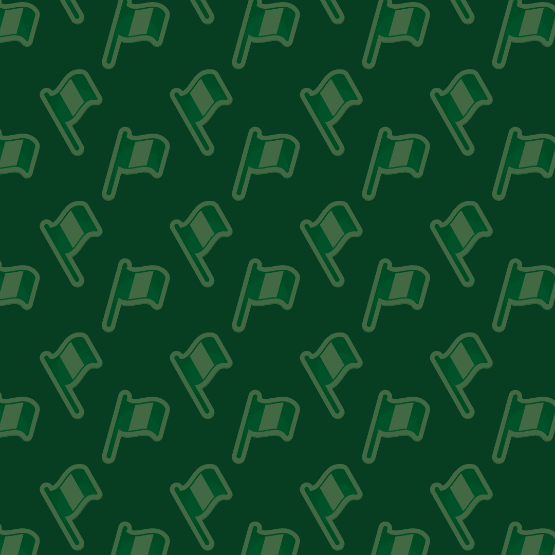 Green Flags Pattern on Transparent Background as Digital Illustration