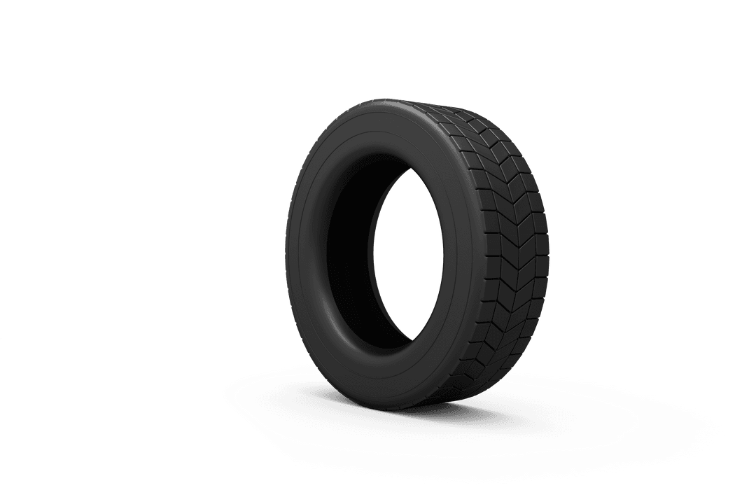 Isolated Transparent 3D Rubber Tire on White Background