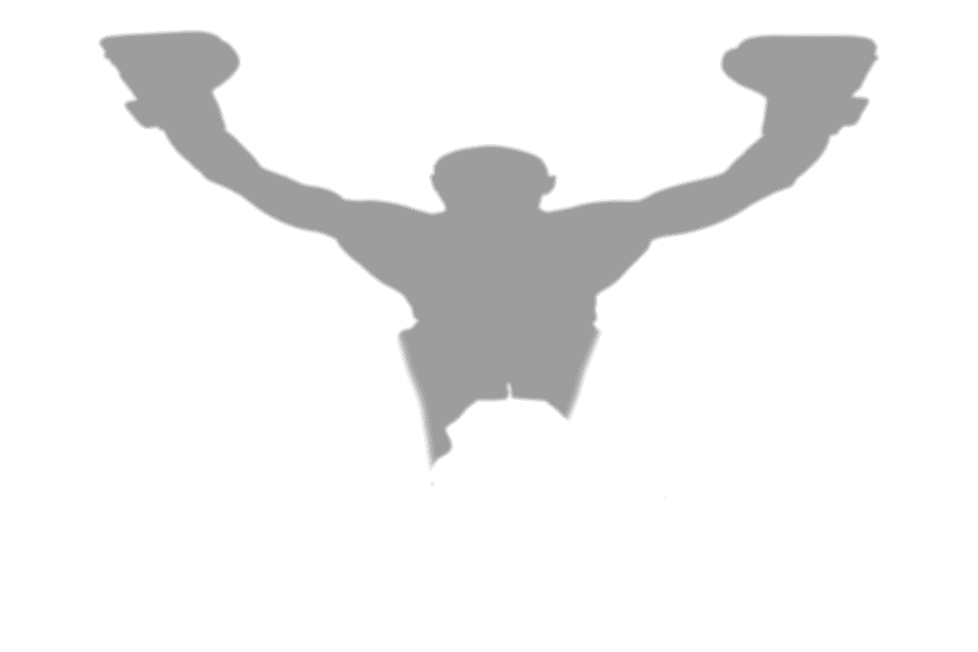 Transparent Shadow of Boxer with Arms Raised in Celebration