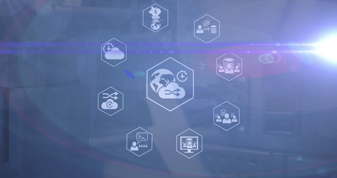 Digital Icons Representing Global Network Technology