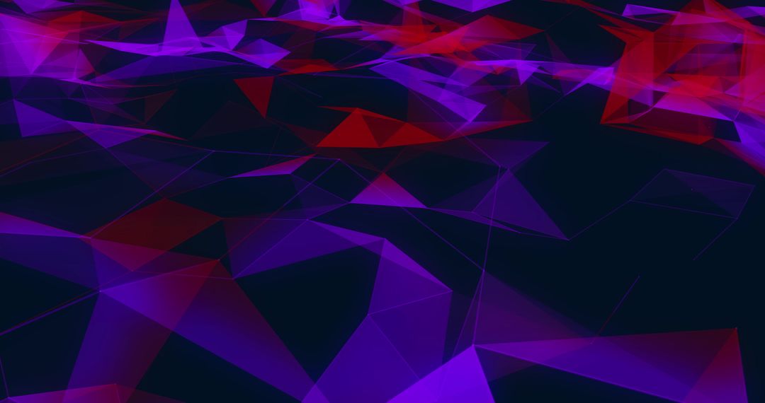 Abstract Red and Purple Geometric Network on Black
