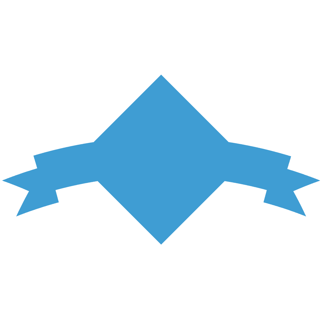 Blue Diamond Banner with Ribbon on Transparent Background