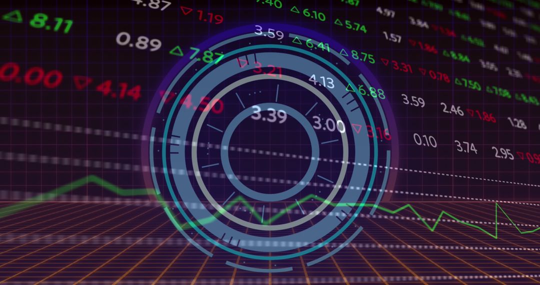 Digital Interface Concept with Futuristic Stock Market Analyzing