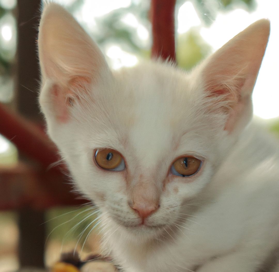 Image of close up of white kitten with amber eyes - Free Images, Stock Photos and Pictures on Pikwizard.com