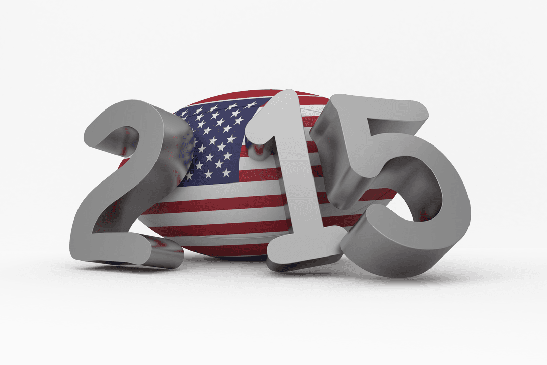 Transparent Silver 2015 with USA Flag Ball