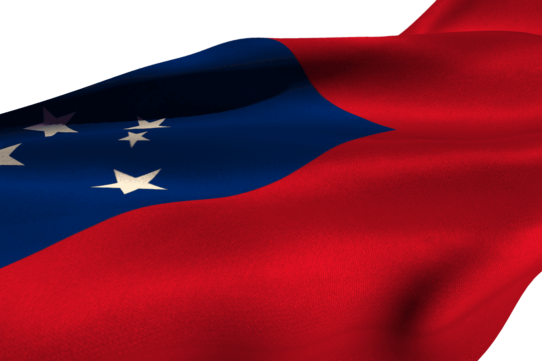 Transparent Waving Flag of Samoa with Fabric Details