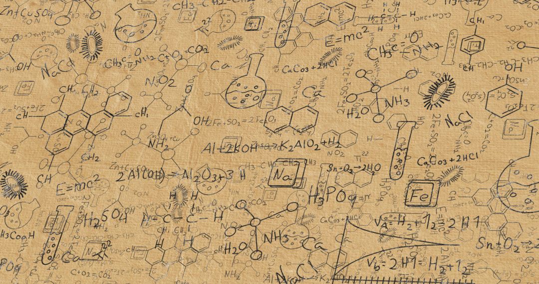 Complex Chemical Formulae on Vintage Paper Background - Free Images, Stock Photos and Pictures on Pikwizard.com