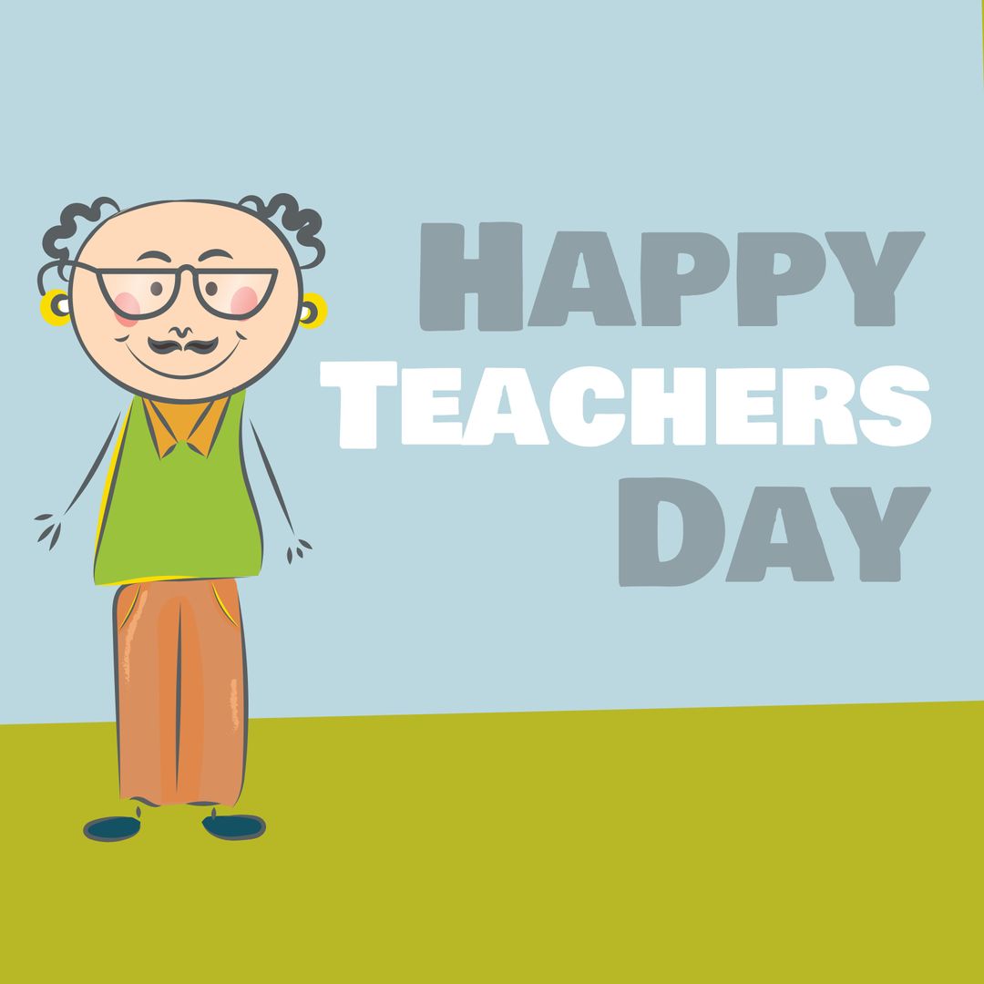 Happy Teachers Day Illustration with Happy Teacher Character