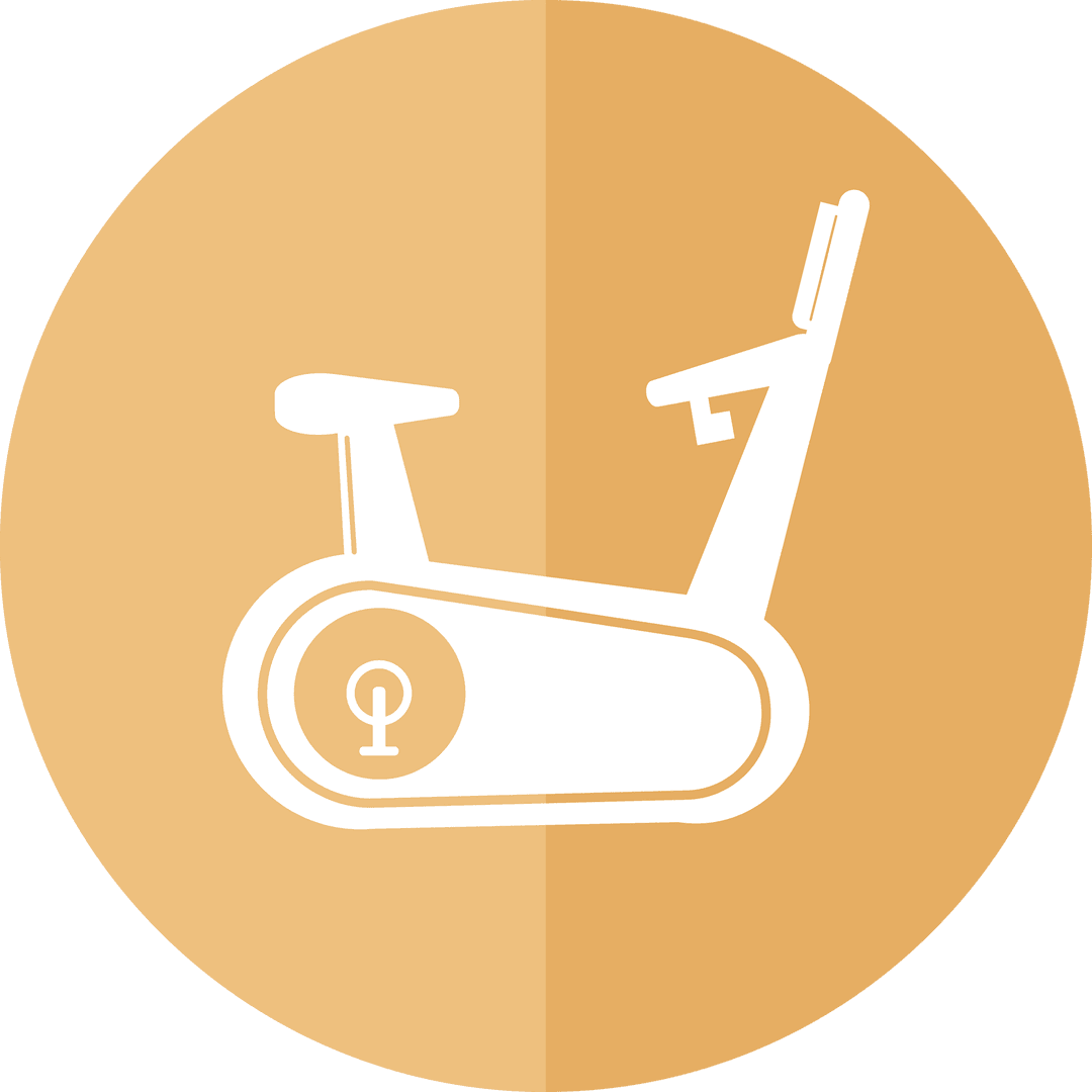 Elliptical Bike on Circle Icon with Transparent Background