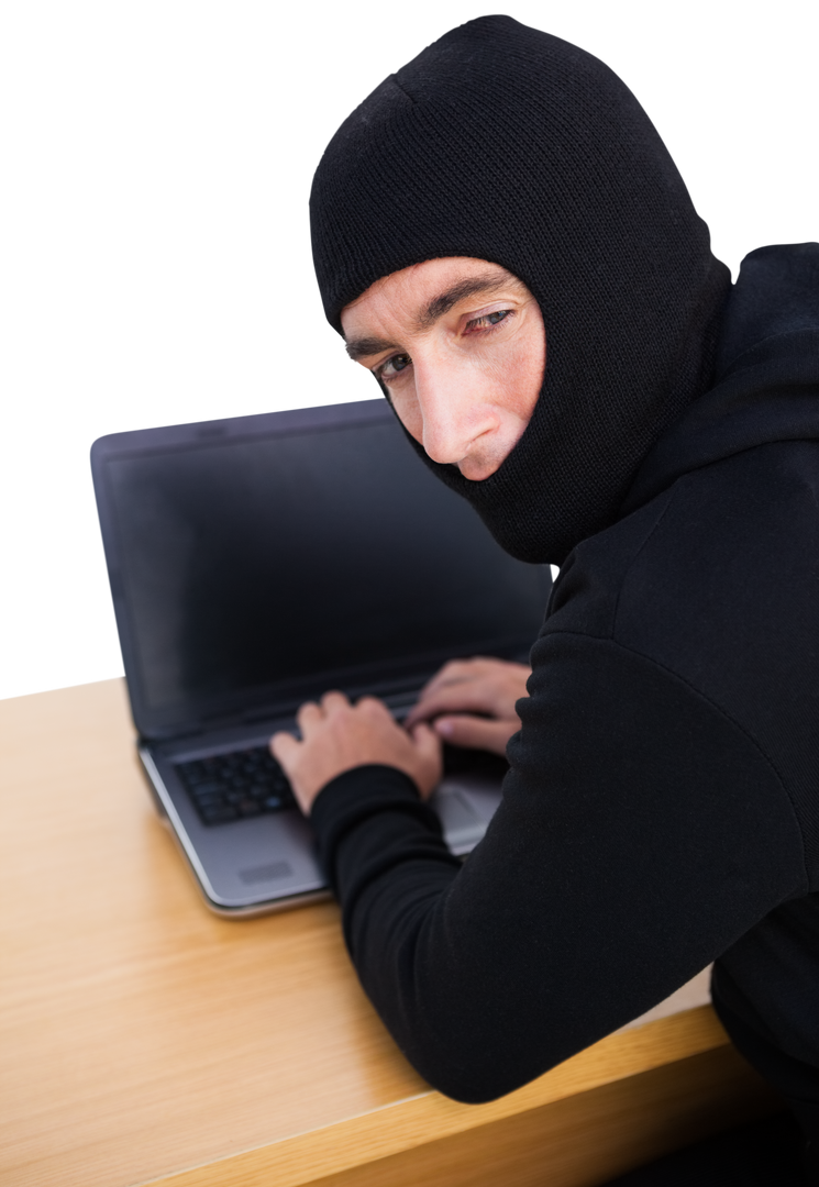 Transparent Background Hacker Using Laptop for Cyber Crime - Download Free Stock Images Pikwizard.com