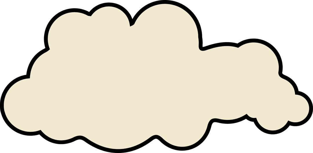 Minimalist Cloud with Cream Fill and Bold Black Outline