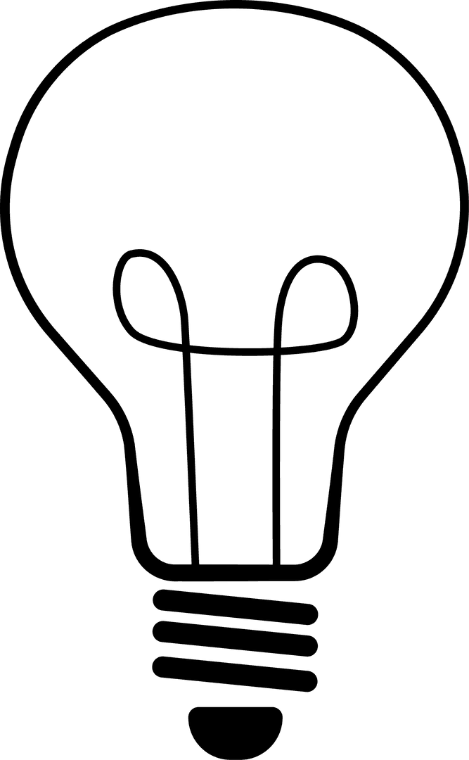 Minimalist Light Bulb Graphic with Transparent Background Symbolizing Innovation