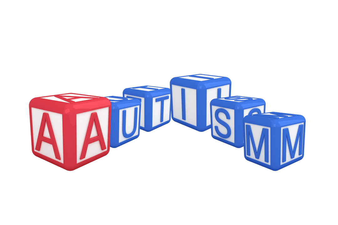 Transparent 3D Autism Concept with Colorful Blocks