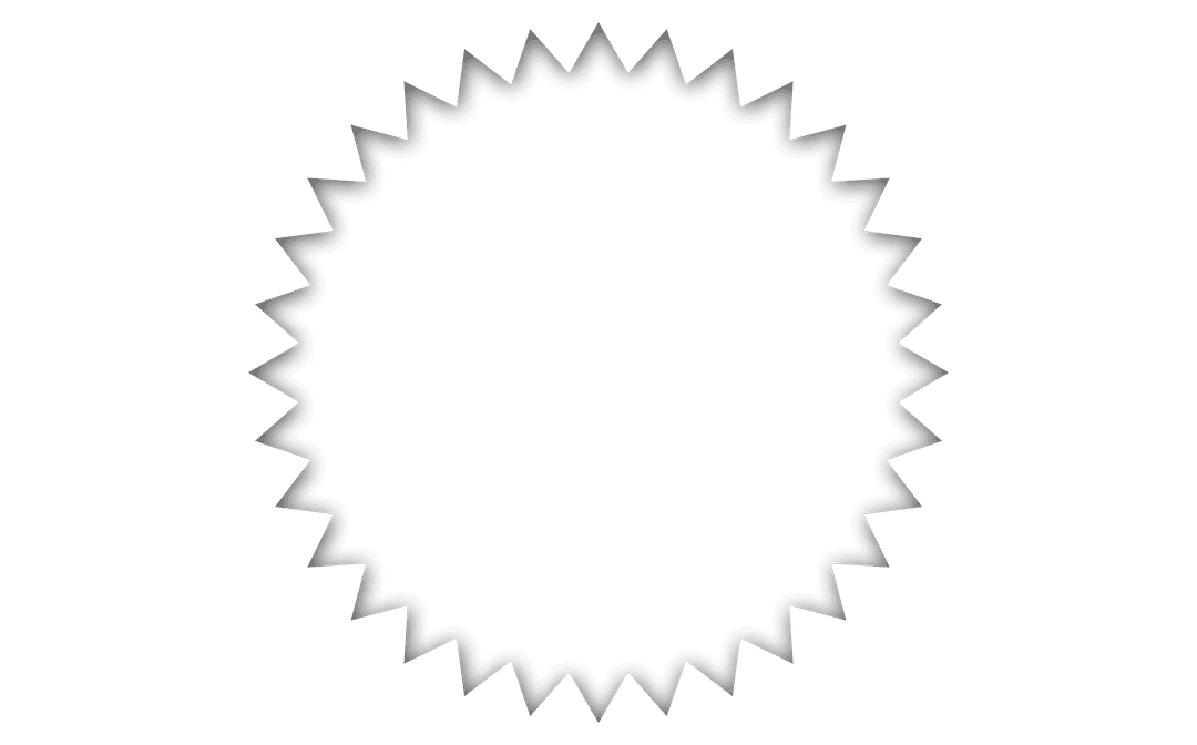 Black Silhouette Transparent Badge Shape With Starburst Edges