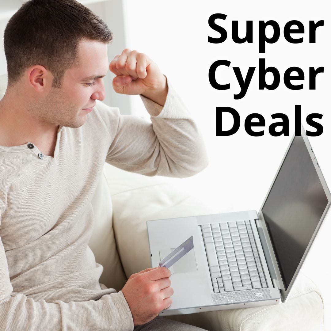 Excited Man Shopping Online During Cyber Deals