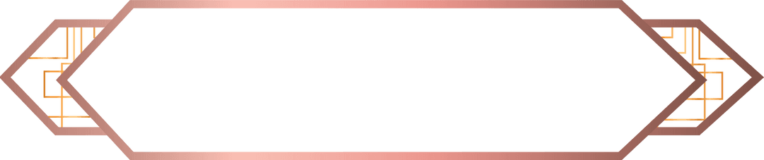 Ornate Rose Gold Gradient Banner Frame with Geometric Design Transparent