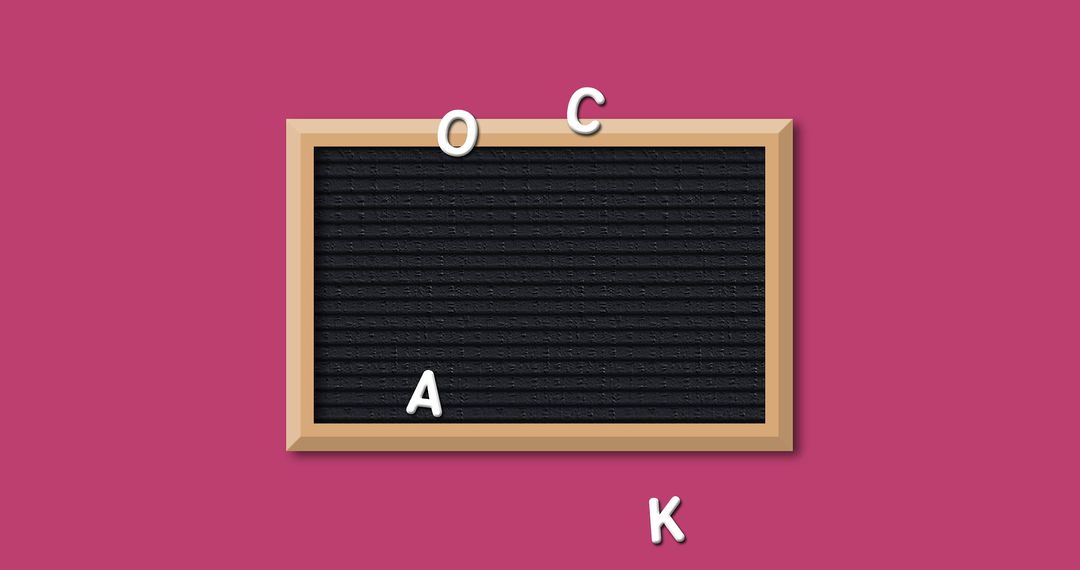 Letter Board with Scattered Letters on Pink Background