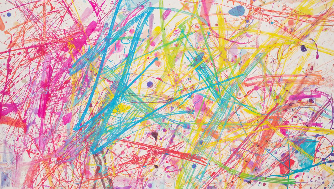 Colorful Abstract Expression Heavy Brush Strokes and Drips