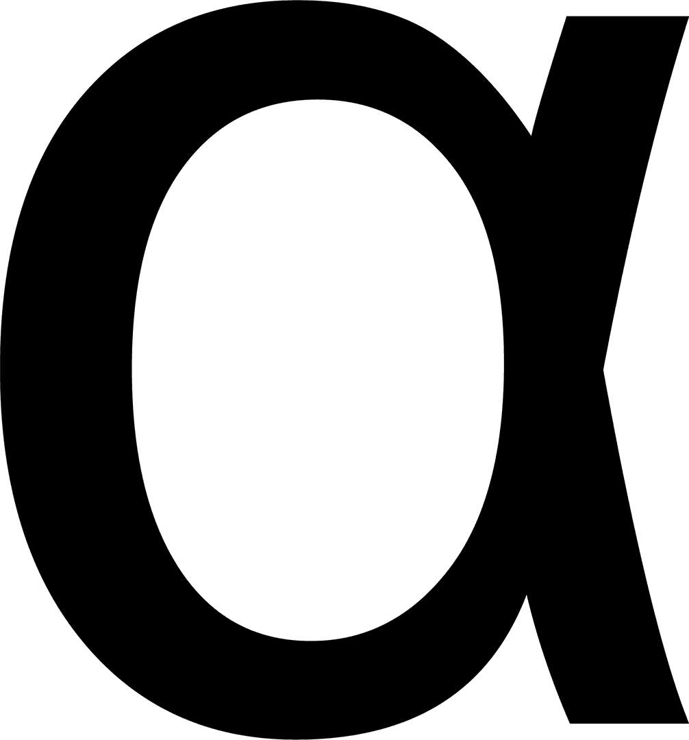 Transparent Greek Alpha Letter Symbol Isolated