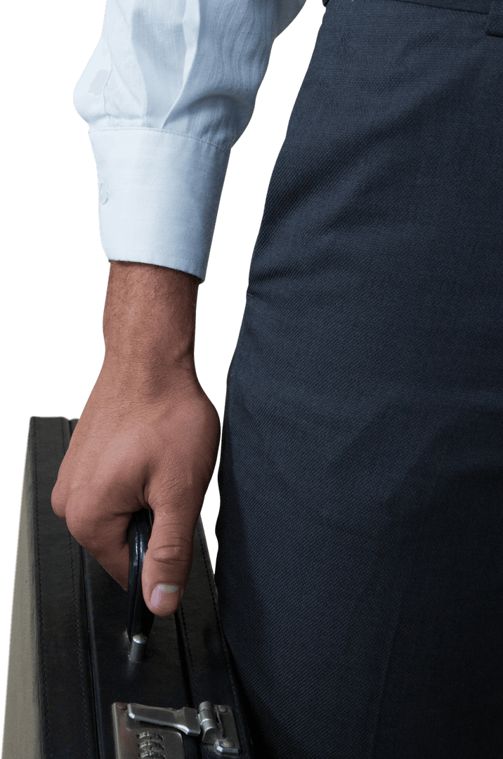 Caucasian Businessman Holding Suitcase Transparent Background