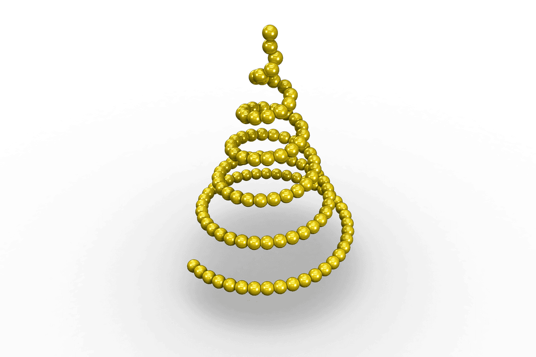 Golden Spiral Christmas Tree Illustration on Transparent Background