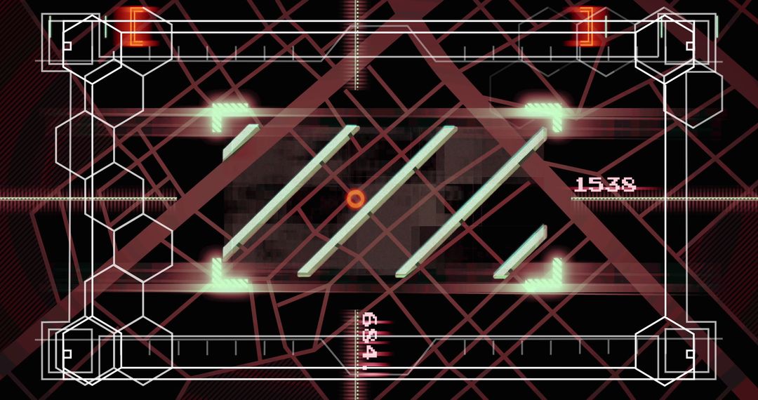 Futuristic Digital Data Interface on Black Backdrop