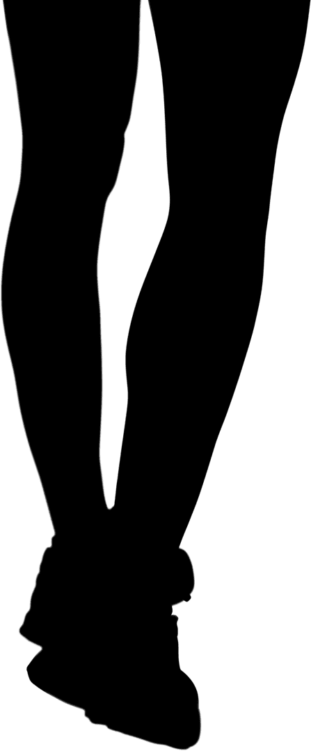 Transparent Silhouette of Woman in High Heels on White