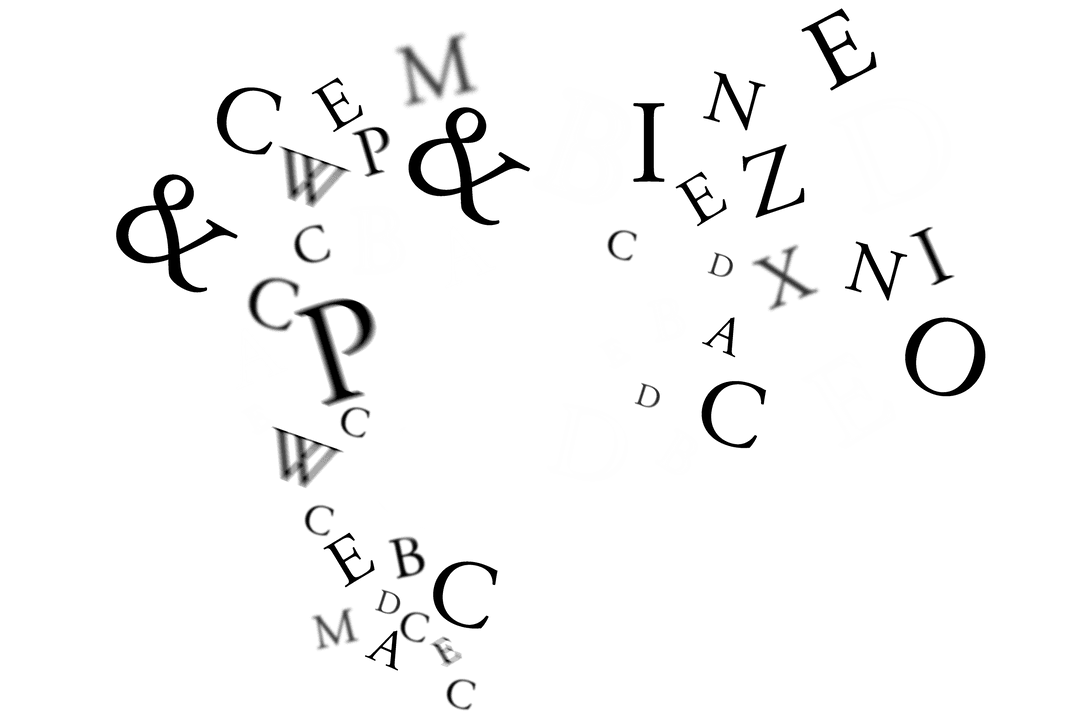 Creative Transparent Letters with Black and White Typography