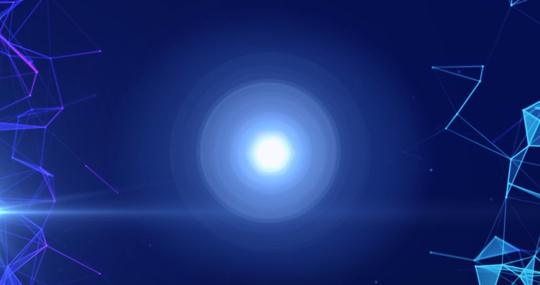 Global Network Connections with Glowing Light on Blue Background