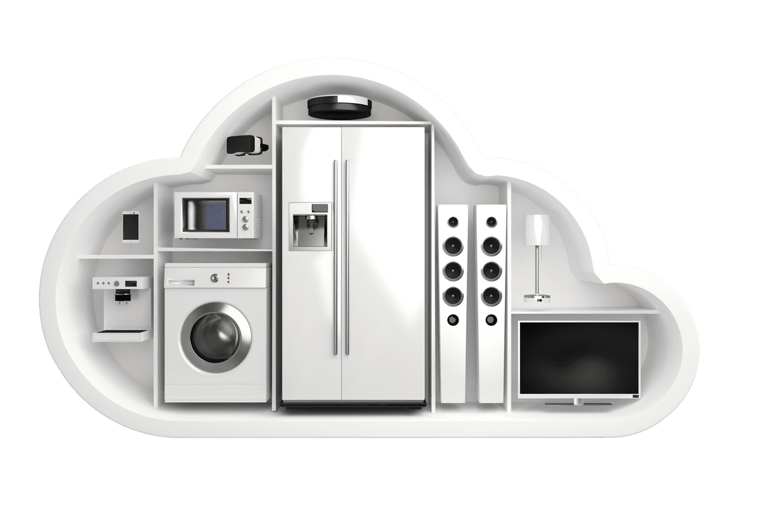 Transparent Cloud-Shaped Home Appliances Composition