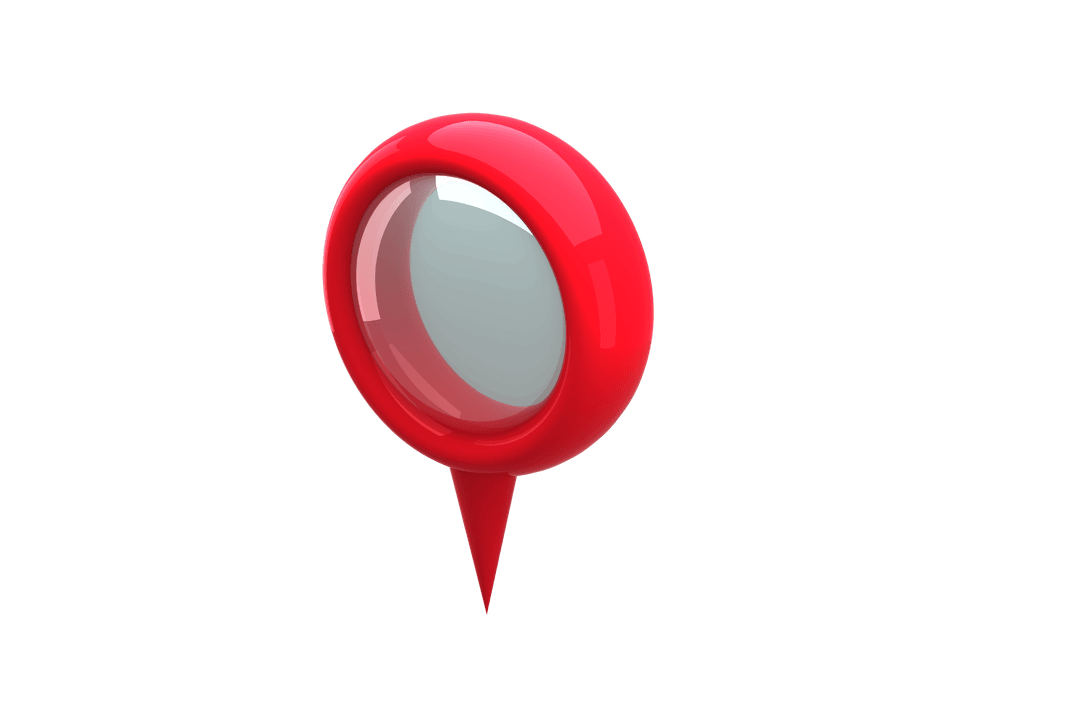 Transparent Red Map Marker Icon Detailed Close-Up