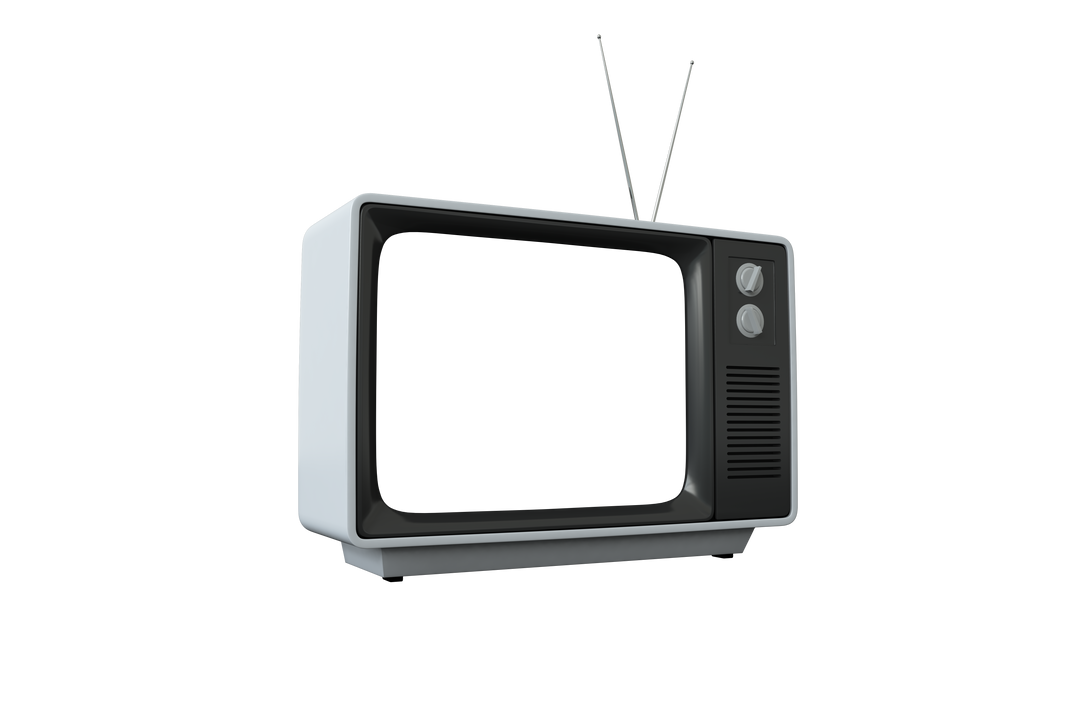 Vintage TV with Antenna on Transparent Background for Retro and Media Themes - Download Free Stock Images Pikwizard.com