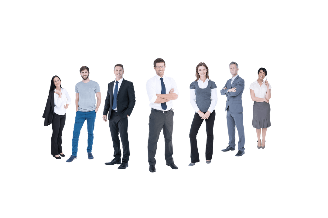 Transparent Background of Diverse Business Professionals Group