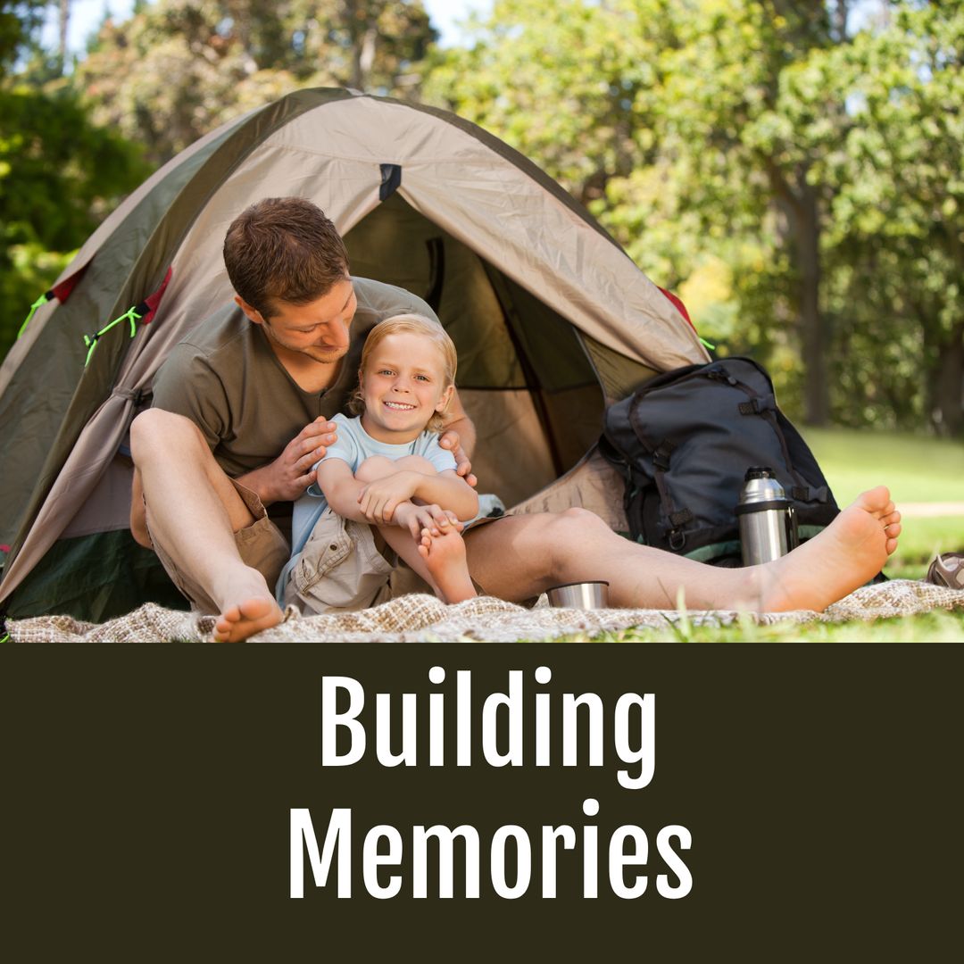Father and Son Embracing Nature on Camping Adventure