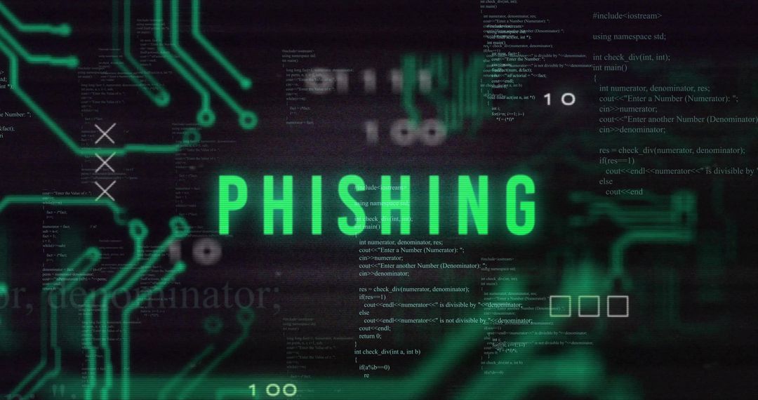 Glowing Green Phishing Alert on Digital Interface Display