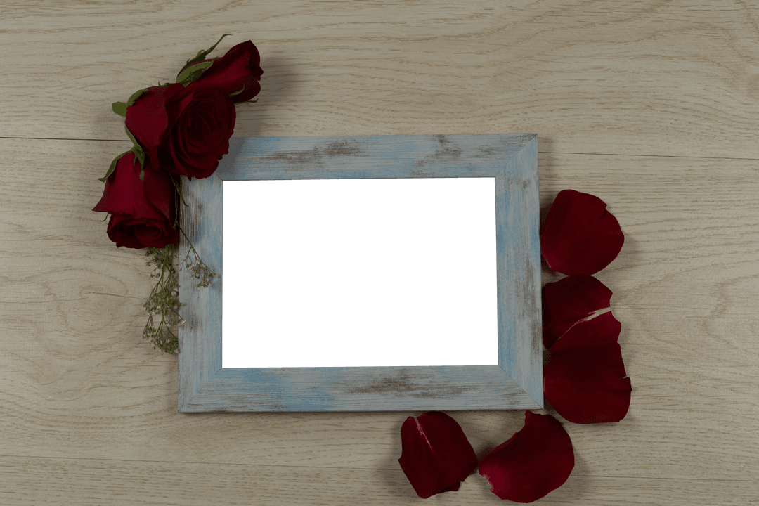 Empty Rusty Gradient Frame Adorned with Romantic Red Roses, Transparent Background - Download Free Stock Images Pikwizard.com