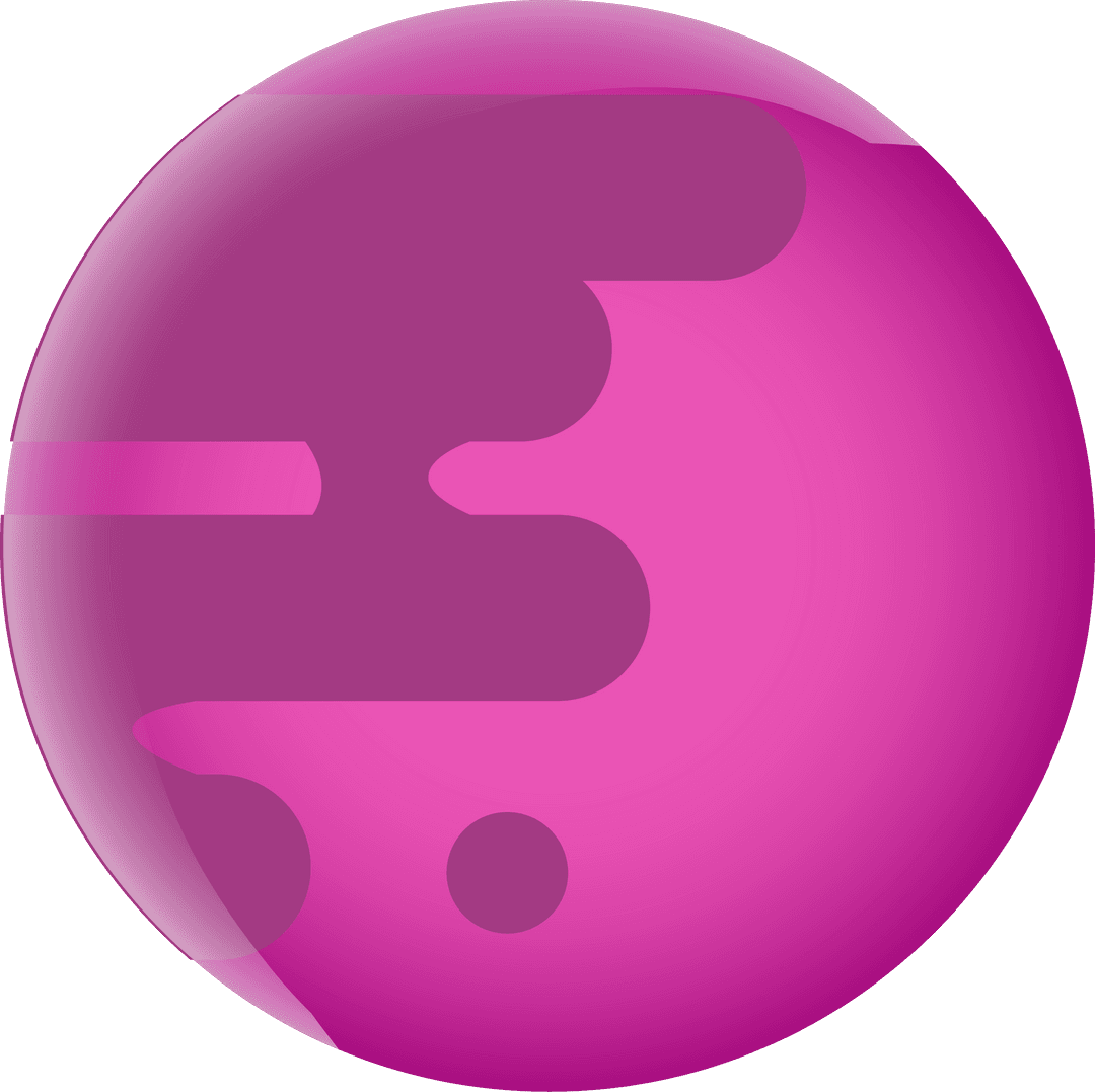 Transparent Pink Magnum Sphere with Purple Gradient Shapes