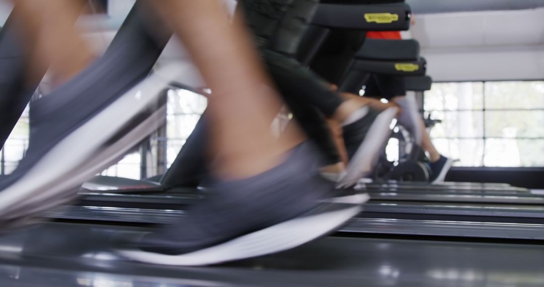 Close-Up View of People Running on Treadmills at Gym - Free Images, Stock Photos and Pictures on Pikwizard.com