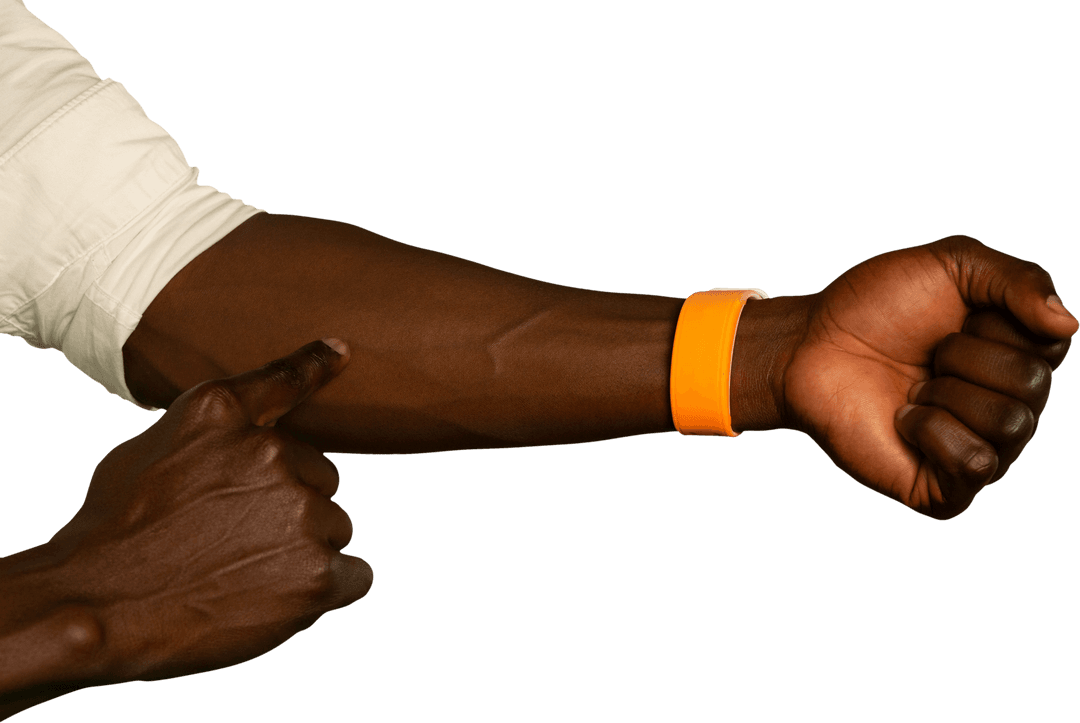 Transparent Forearm Gesture with Fitness Bracelet